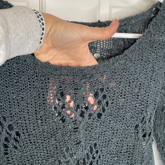 Anthropologie Knitted & Knotted Women's Open Knit Sweater Sz S/M Boho Fisherman - Picture 11 of 16